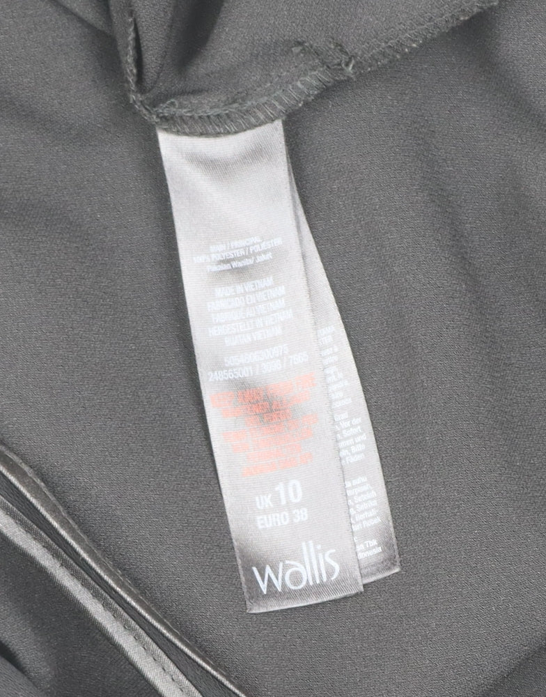 Wallis Women's Black Mid-Length Polyester Overcoat UK 10