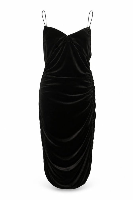 Pink Vanilla Women’s Black Velvet Slip Dress Size 10 Partywear