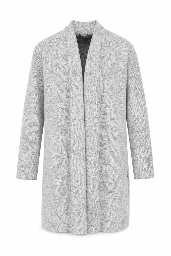 Miss Selfridge Womens Grey Long Knit Coatigan Size 6 Regular