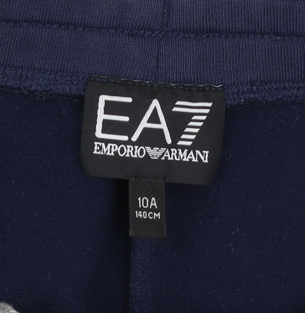Emporio Armani Boys Blue EA7 Jogger Trousers 10 Years Cotton Blend