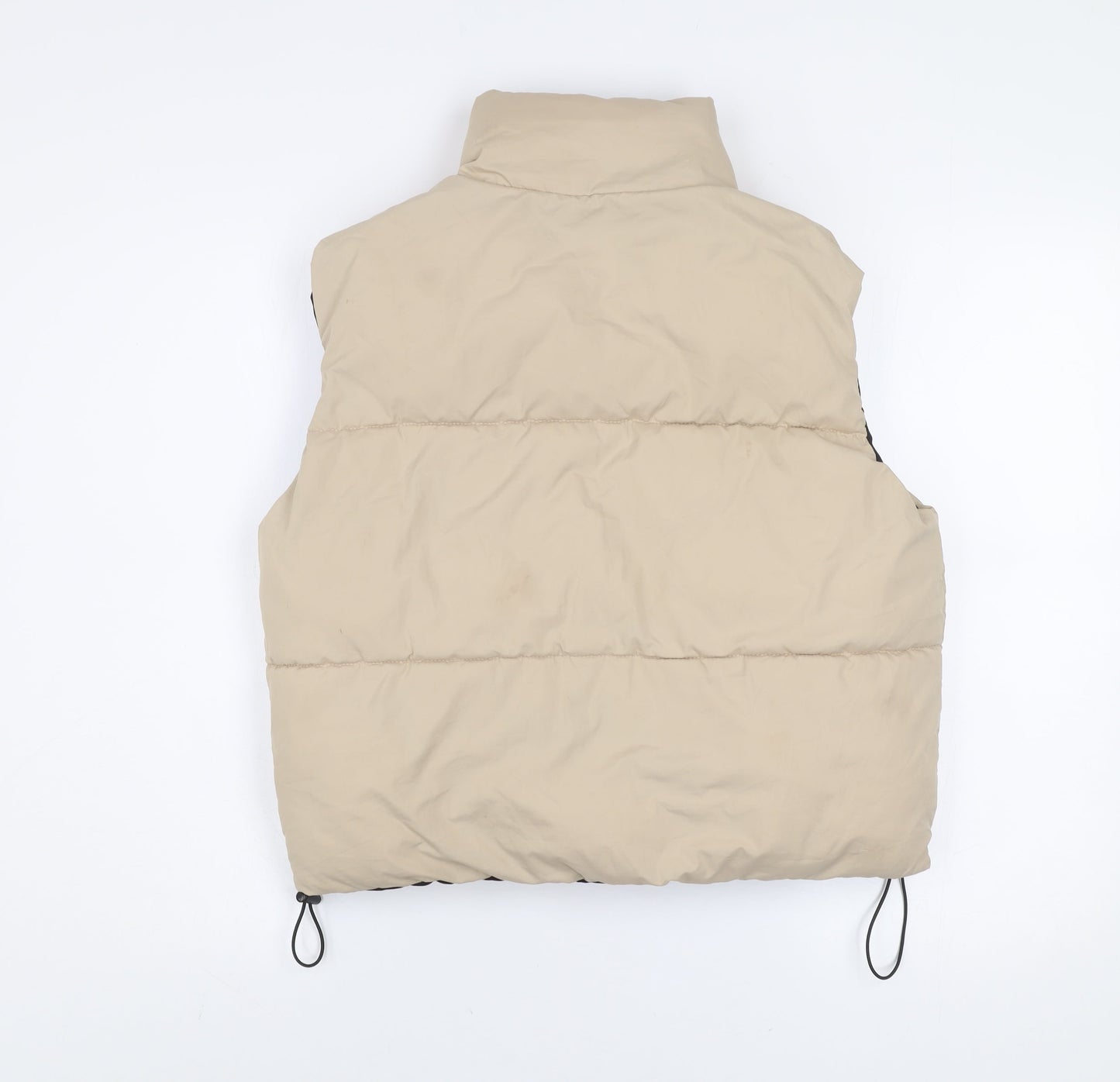 Brave Soul Womens Beige Puffer Waistcoat XS UK 8 Lightweight Zip Vest