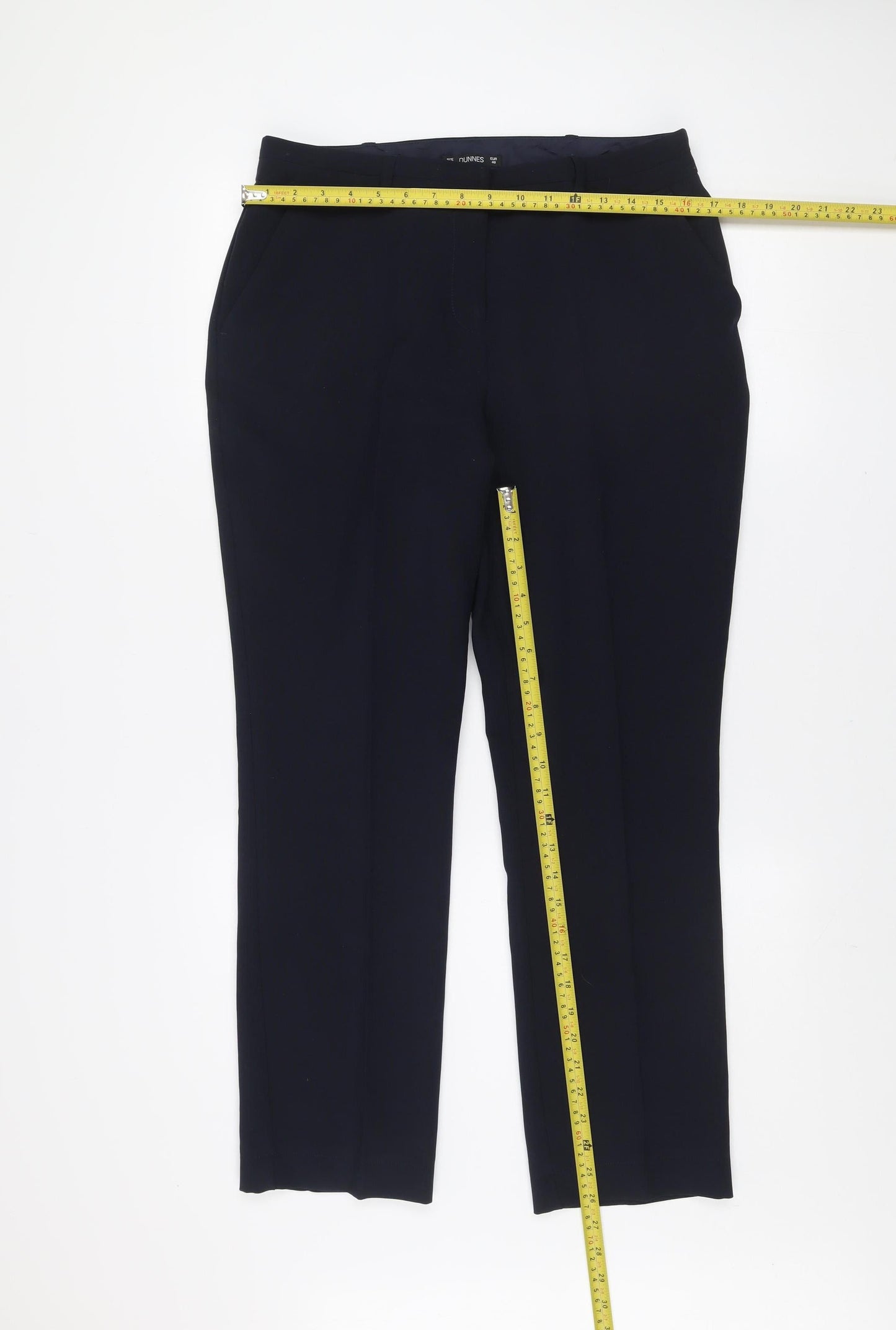 Dunnes Women Blue Size 12 Dress Pants Straight Leg Work Trousers
