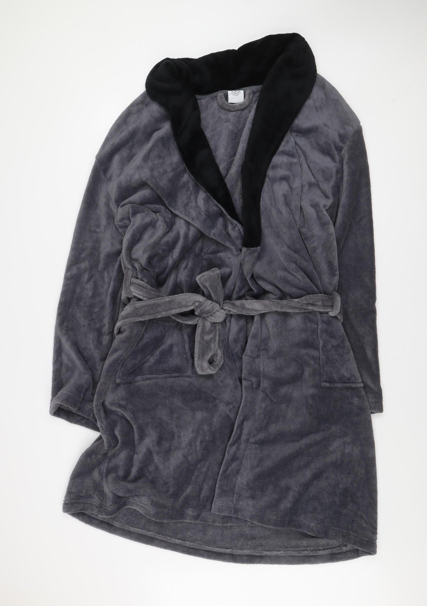 Finest Made Clothing Co Mens Grey Fleece Belted Robe XL