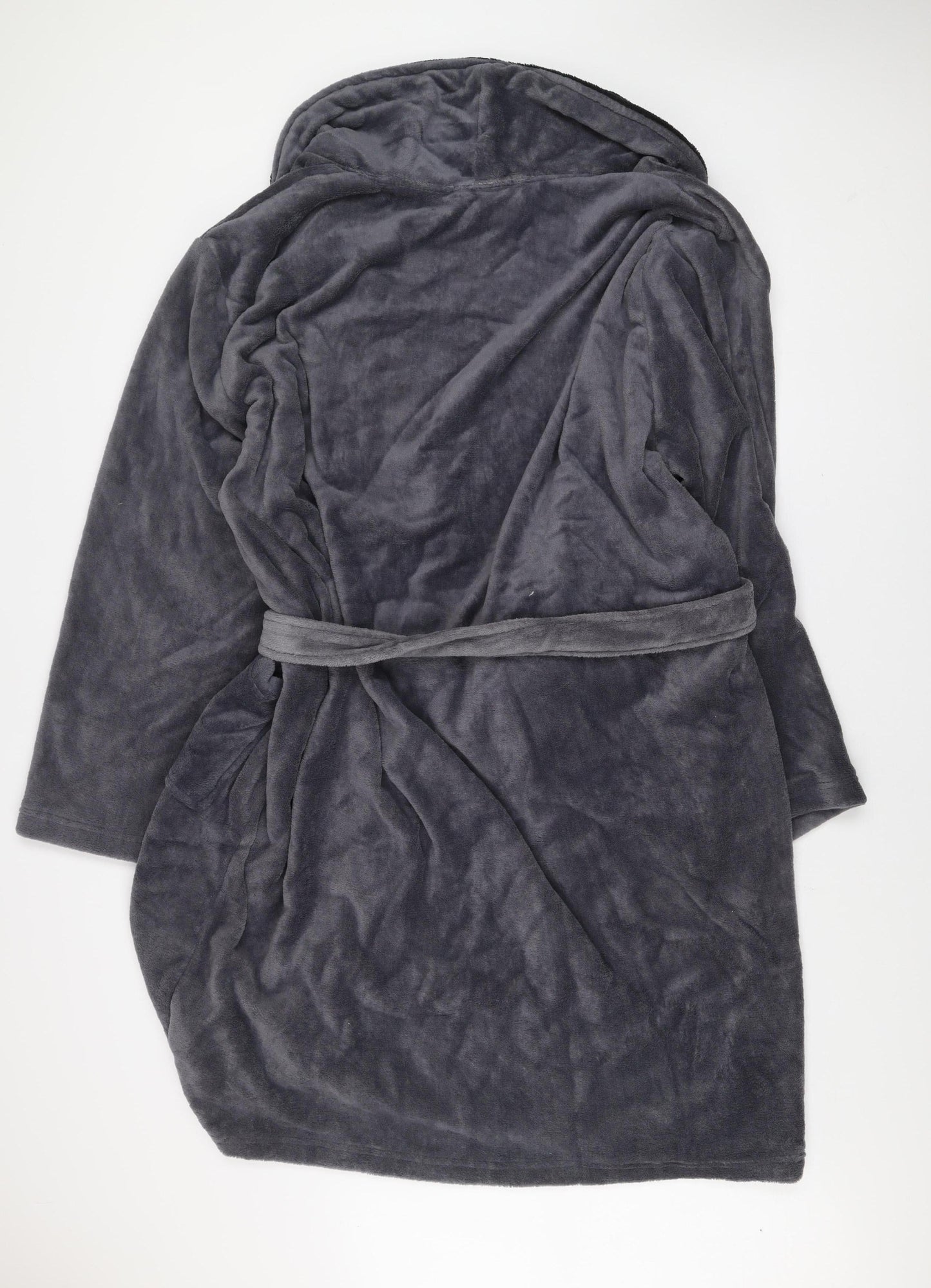 Finest Made Clothing Co Mens Grey Fleece Belted Robe XL