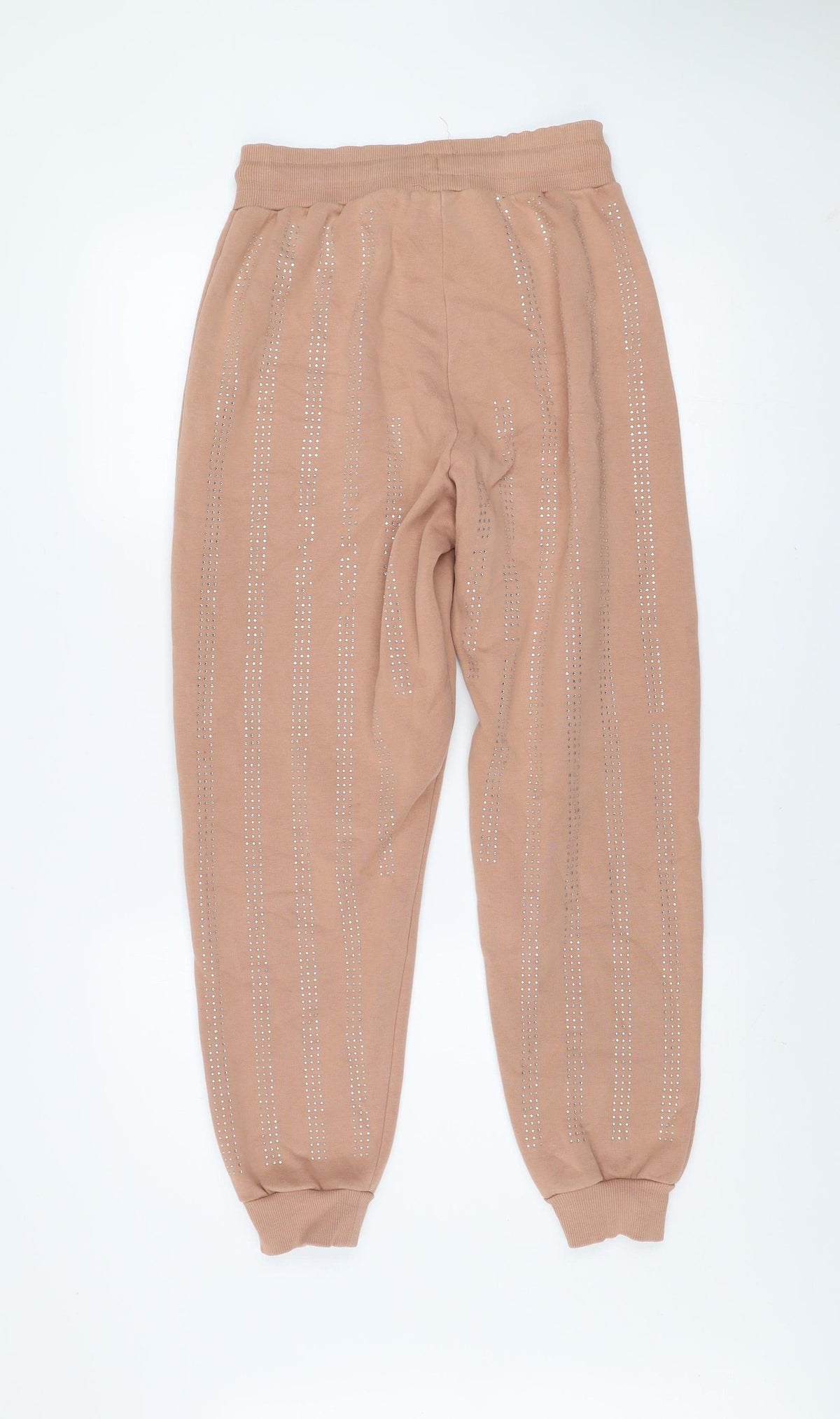 River Island Women’s Beige XS Jogger Trousers with Rhinestone Detail