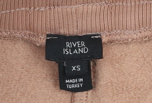 River Island Women’s Beige XS Jogger Trousers with Rhinestone Detail