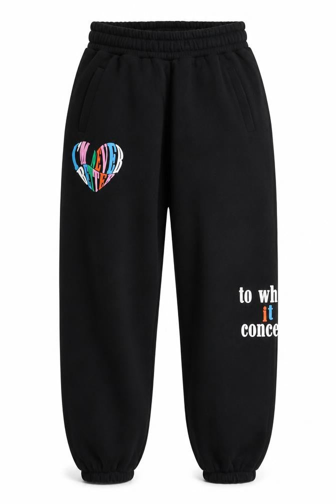 Couture Women’s Black Jogger Sweatpants Size 12 Elastic Waist Tapered Fit