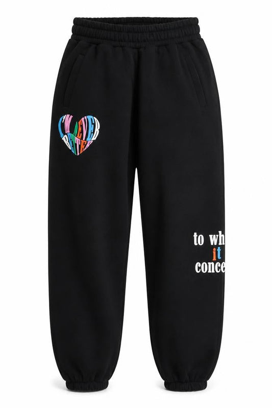 Couture Women’s Black Jogger Sweatpants Size 12 Elastic Waist Tapered Fit