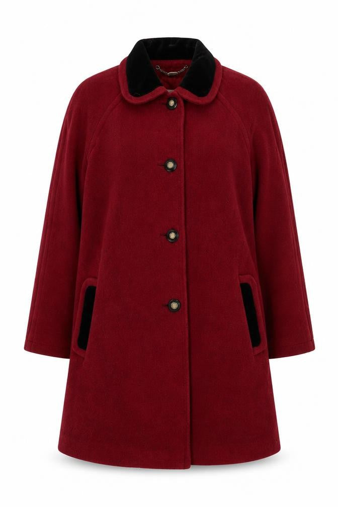 Windsmoor Womens Red Wool Overcoat Size 12 Classic Winter Coat