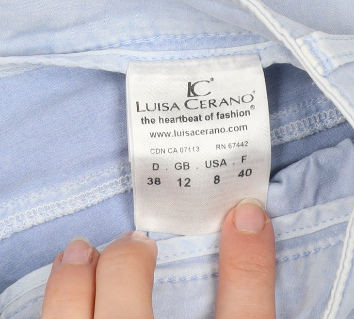 Luisa Cerano Womens Blue Size 12 Skinny Jeans Stretch Cotton
