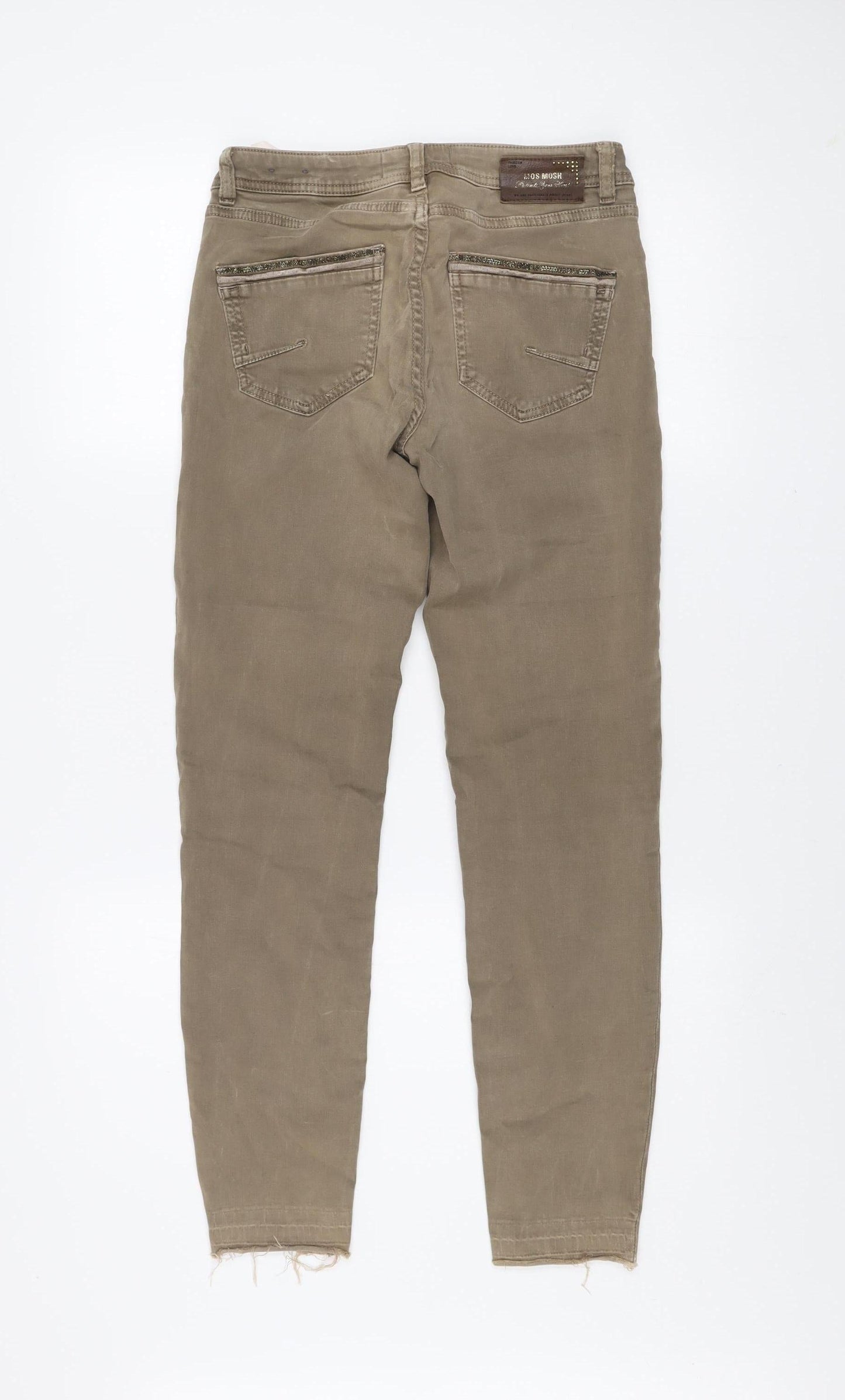 Mos Mosh Women's Beige Skinny Jeans Size 24 Slim Fit Mid Rise