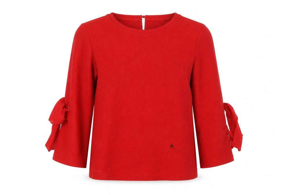 Gerry Weber Women’s Red Bow Sleeve 3/4 Blouse Size 8