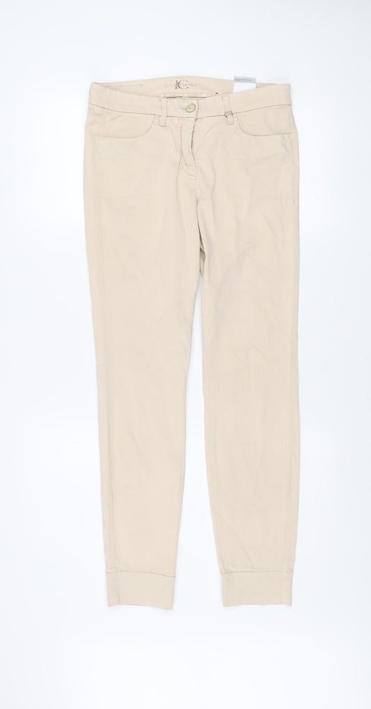 Luisa Cerano Women's Beige Chino Trousers Size 10 Slim Fit