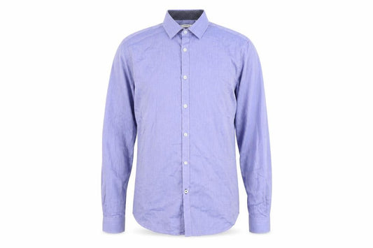 Jack & Jones Men’s Blue Slim Fit Long Sleeve Cotton Button-Up Shirt S