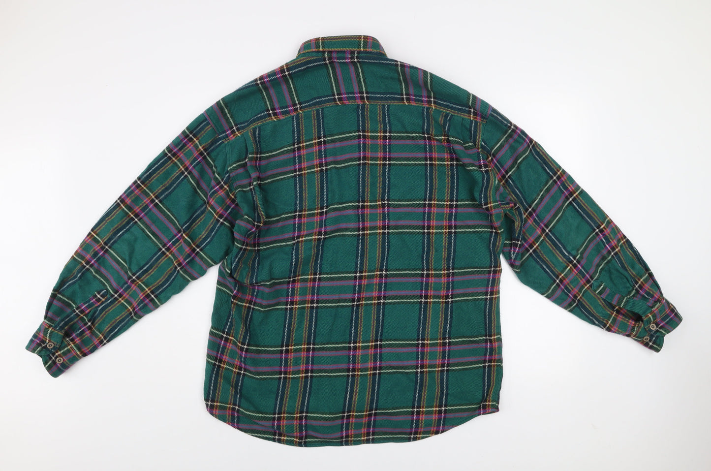 Haupt Men Green Plaid Button-Up Long Sleeve Cotton Shirt Size 41/42