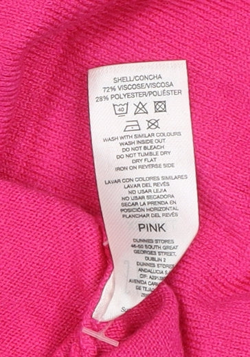 Savida Women's Pink XS Crew Neck Button Back Jumper