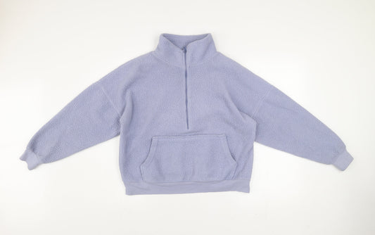 Dunnes Stores Women Blue Small 1/2 Zip Fleece Sweatshirt