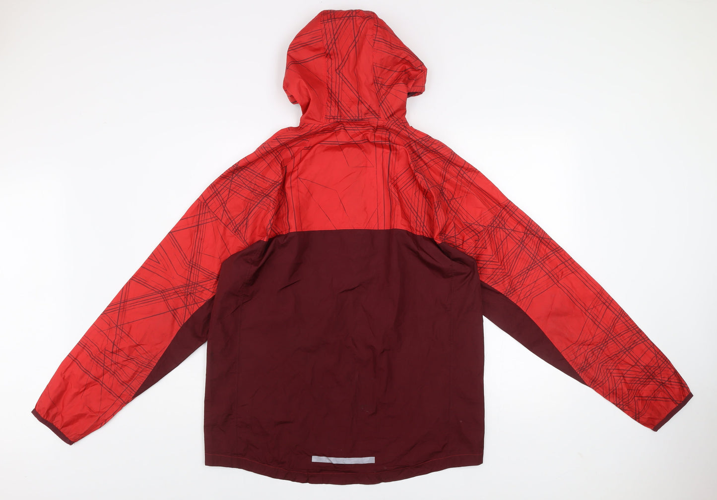 Russell Men Red Hooded Windbreaker Jacket M 38in Polyester