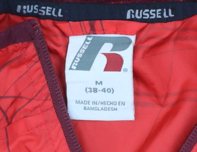 Russell Men Red Hooded Windbreaker Jacket M 38in Polyester