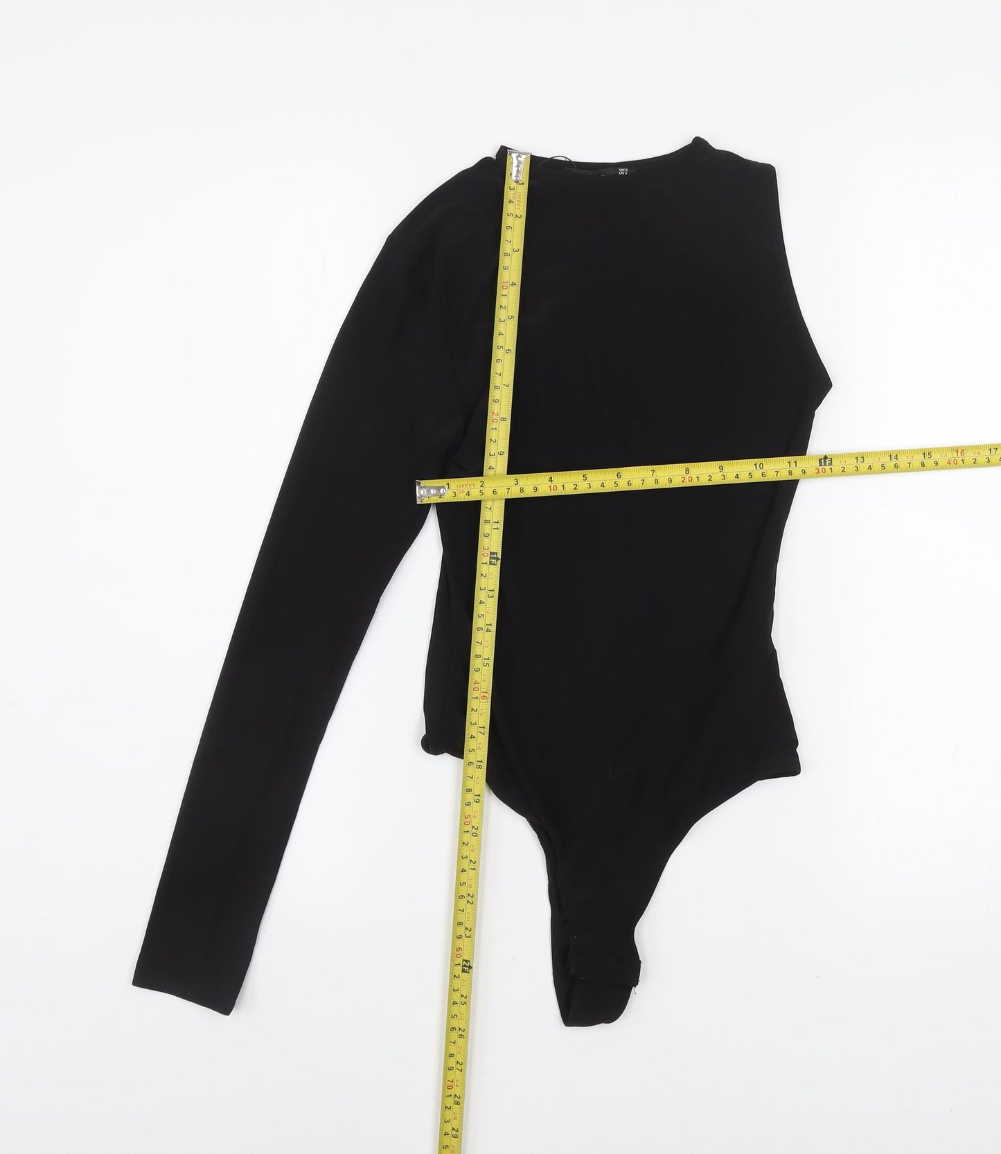 Boohoo Womens Black Long Sleeve Slim Fit Crew Neck Bodysuit UK 8