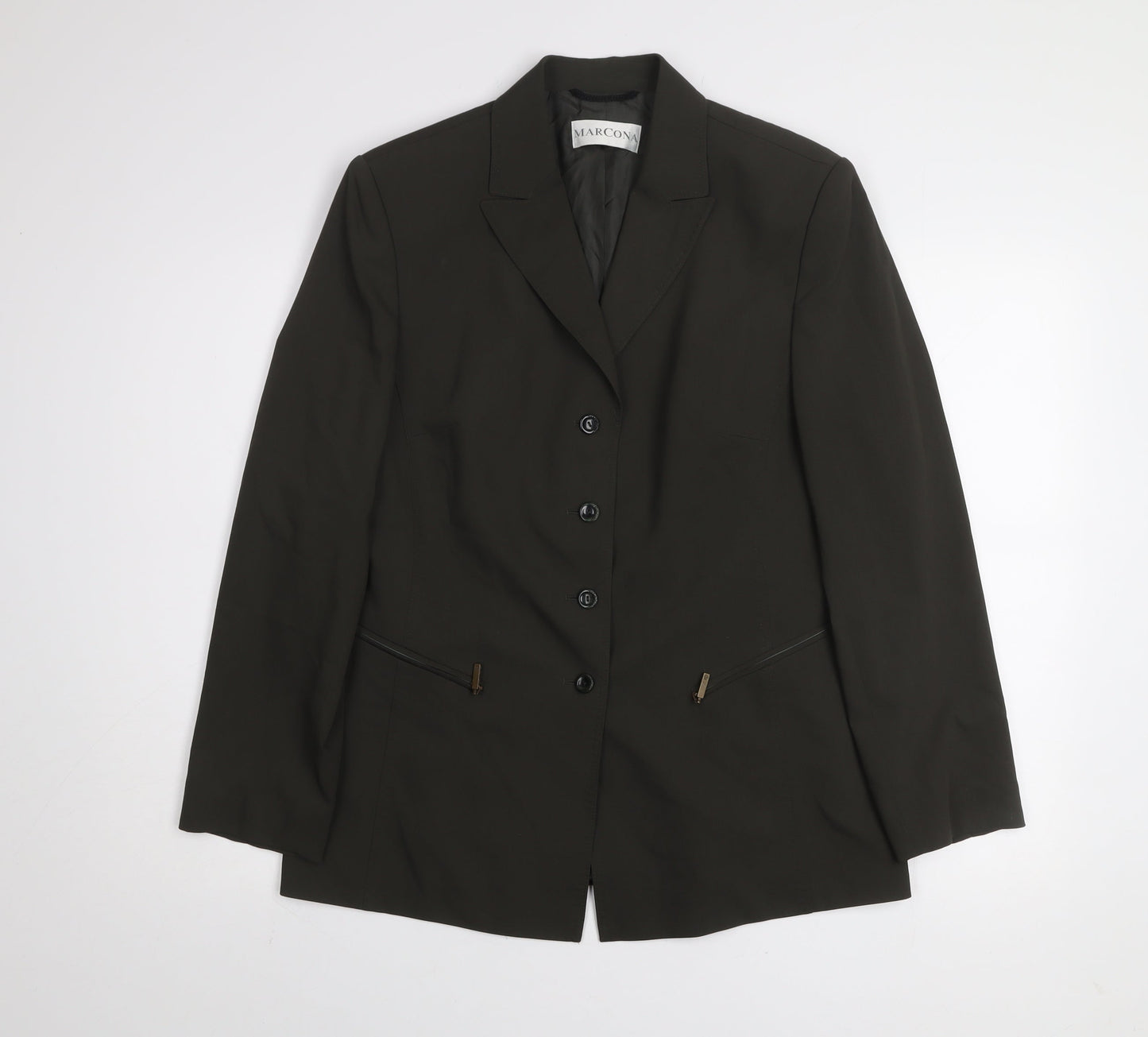 Marcona Women's Black Size 14 Lined Single-Breasted Blazer
