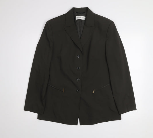 Marcona Women's Black Size 14 Lined Single-Breasted Blazer