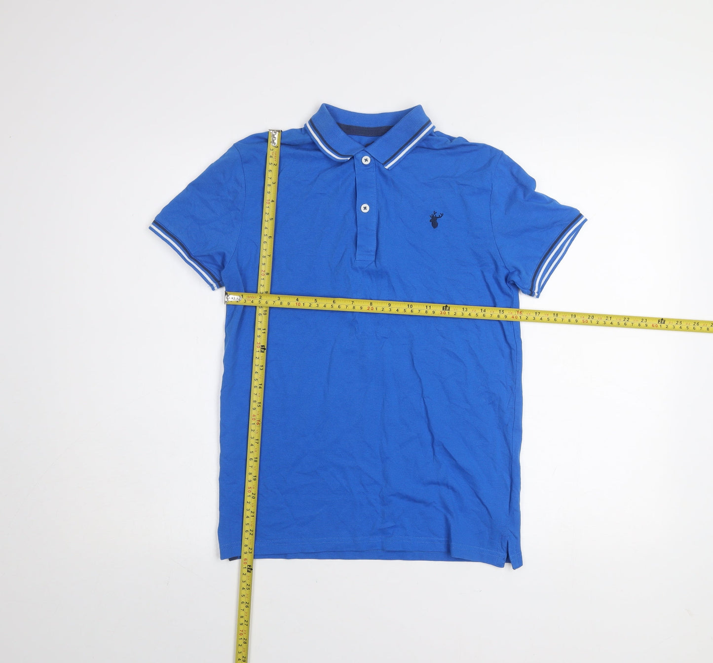Blue Zoo Boys Blue Polo Shirt 11-12 Years Cotton Short Sleeve Collared Top