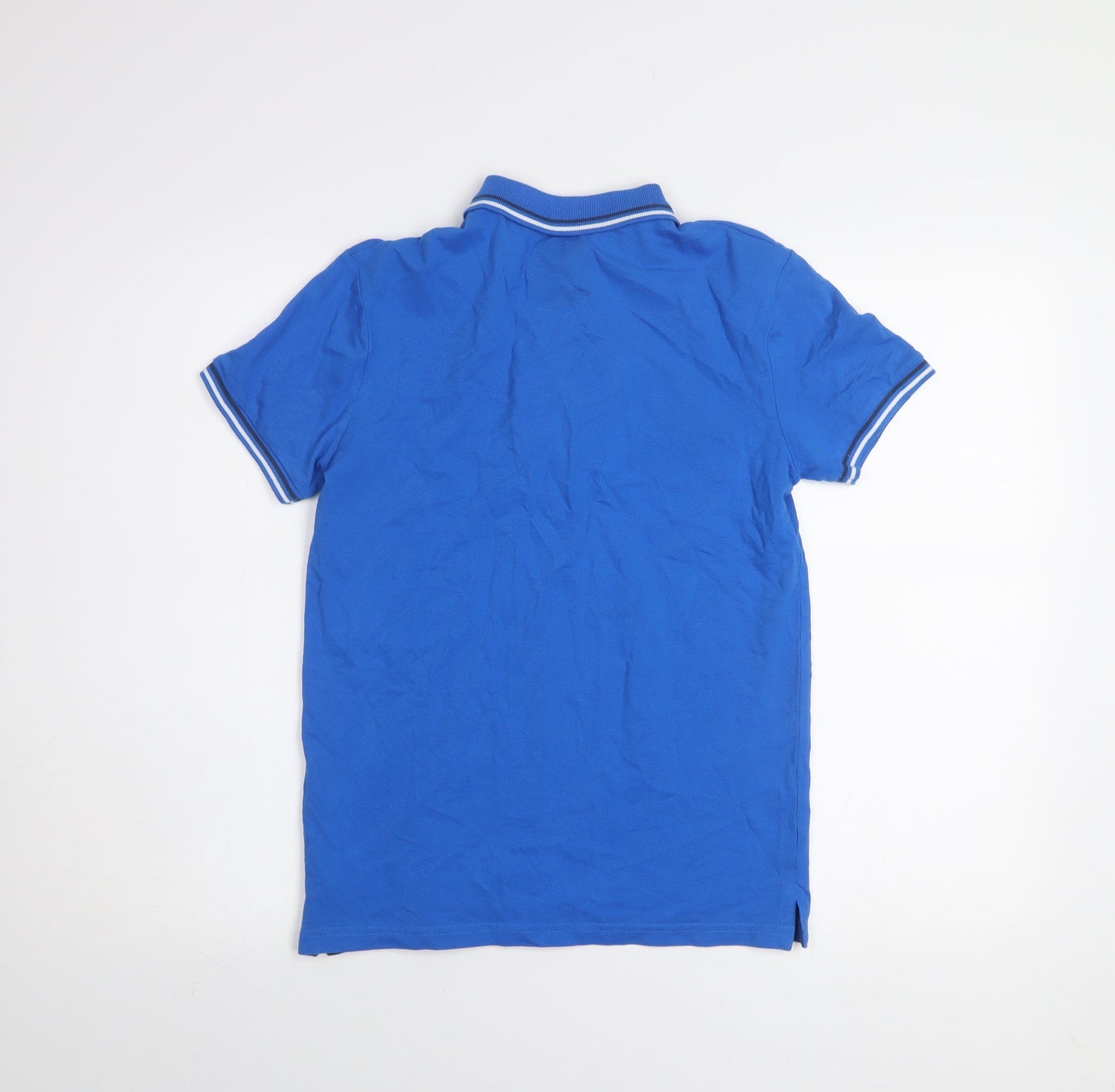 Blue Zoo Boys Blue Polo Shirt 11-12 Years Cotton Short Sleeve Collared Top
