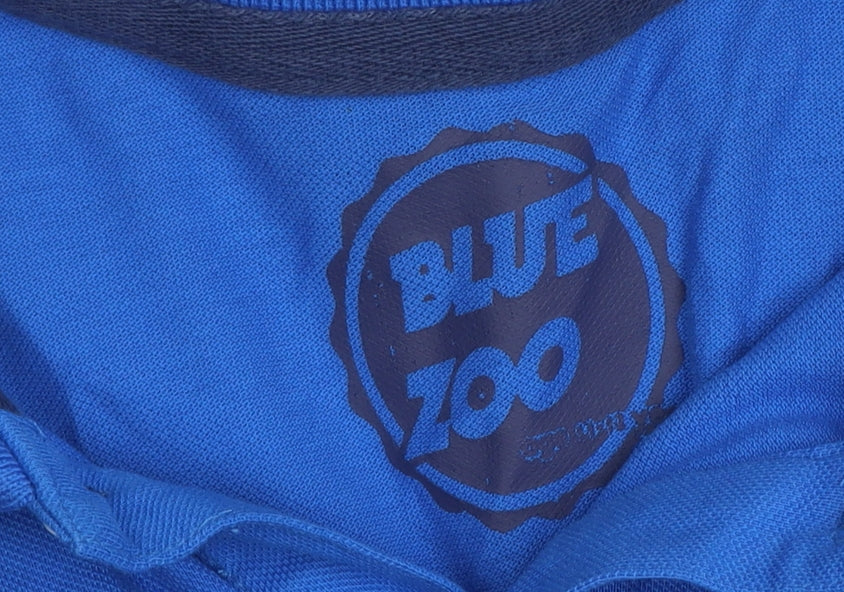 Blue Zoo Boys Blue Polo Shirt 11-12 Years Cotton Short Sleeve Collared Top