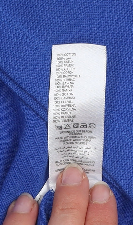 J Jeans Boys Blue Cotton Polo Shirt Age 11-12 Years Button-Down Collar