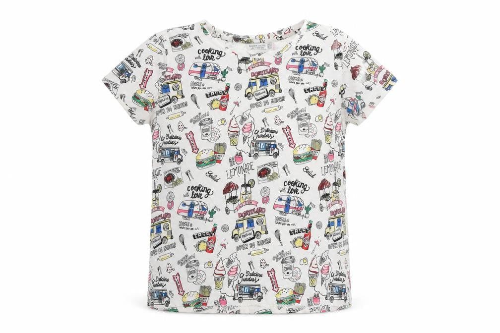 Bershka Girls Multicoloured Graphic Print Cotton T-Shirt 12 Years