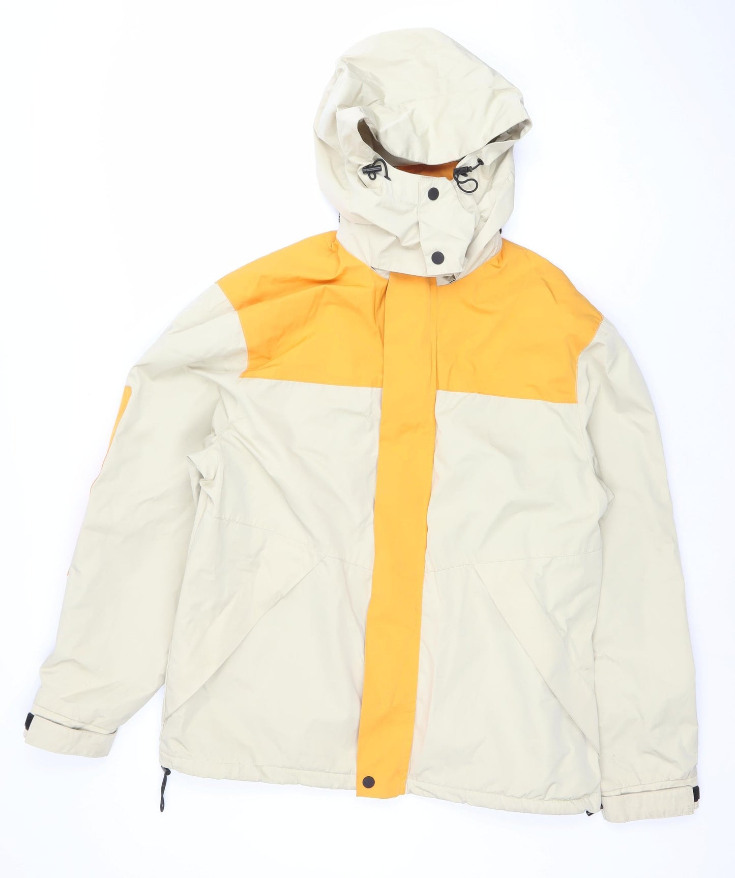 Zara Women Beige Parka Jacket Size 12 Hooded Full Zip