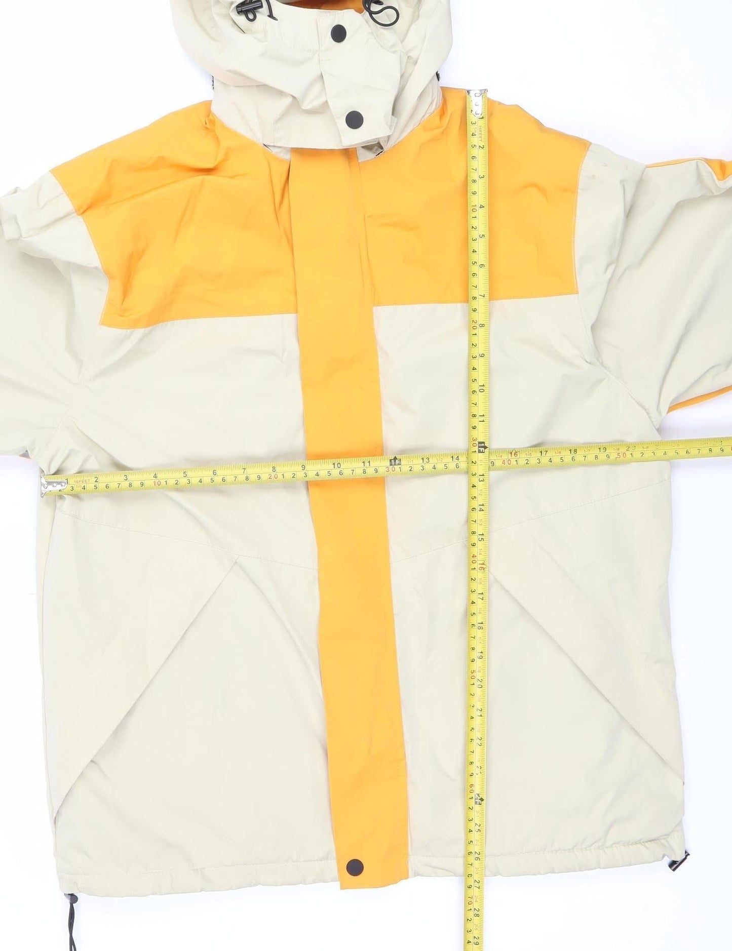 Zara Women Beige Parka Jacket Size 12 Hooded Full Zip