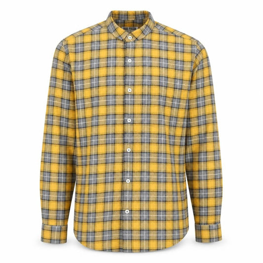Paul Calvin Men's Yellow Grey Check Long Sleeve Dress Shirt Size L