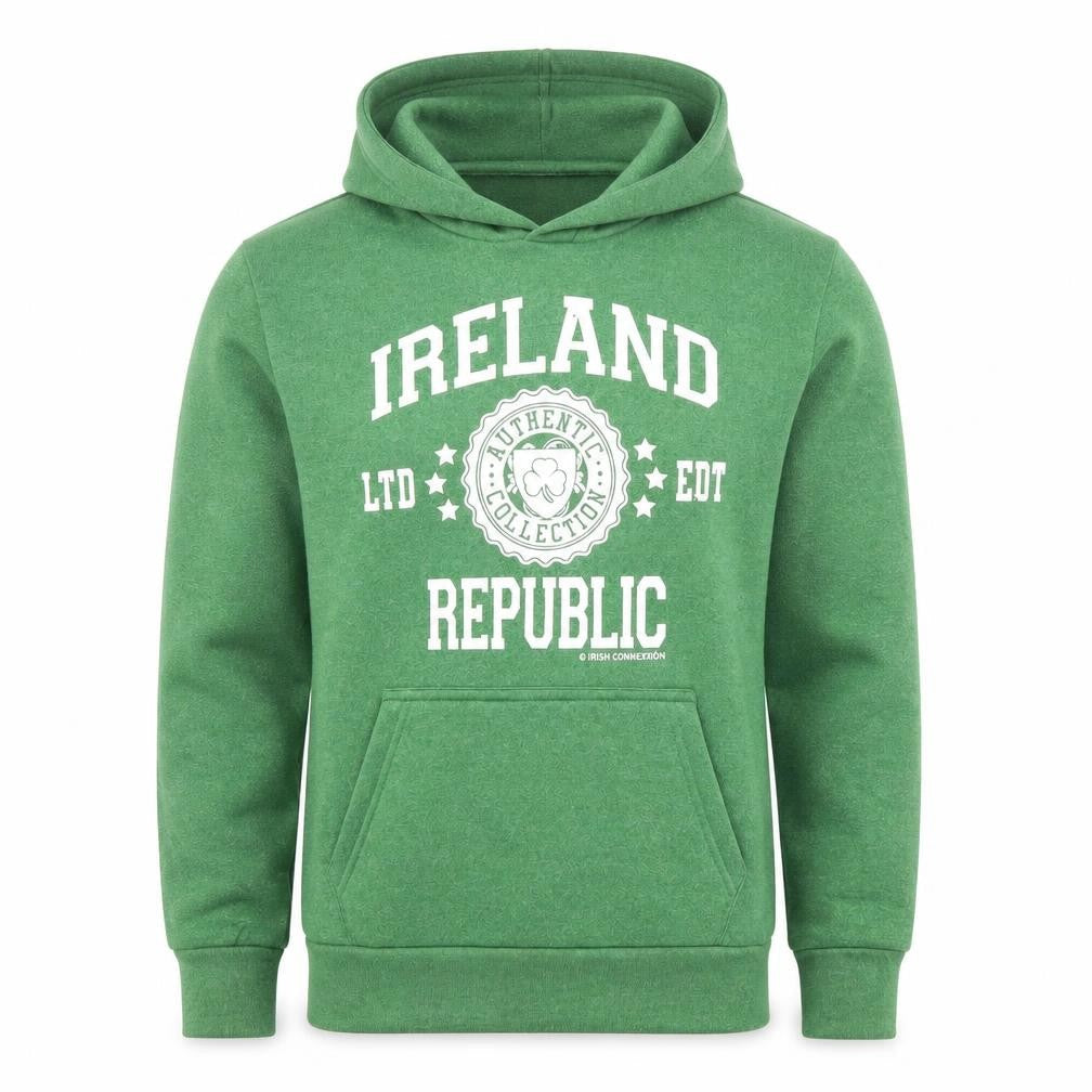 Irish Connexxion Men's Green XS Pullover Hoodie with Logo Print