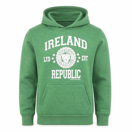 Irish Connexxion Men's Green XS Pullover Hoodie with Logo Print