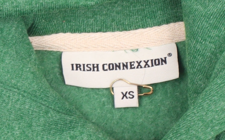 Irish Connexxion Men's Green XS Pullover Hoodie with Logo Print