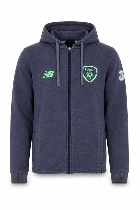 New Balance Men's Blue Full Zip Ireland Football Hoodie Size S