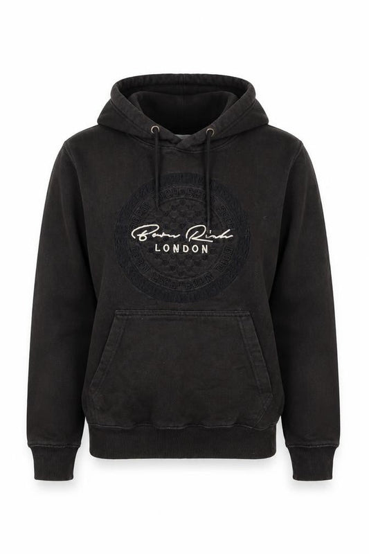 Born Rich London Black S Pullover Hoodie Cotton Blend Women's