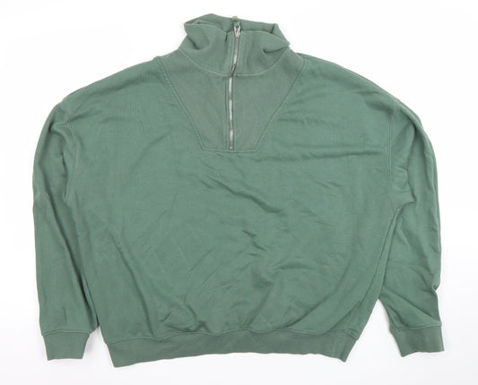Dunnes Stores Women’s Green 1/2 Zip Pullover Sweatshirt UK 14
