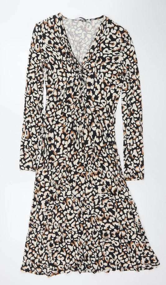 Primark Women's Multicoloured Animal Print Bodycon Midi Dress Size S