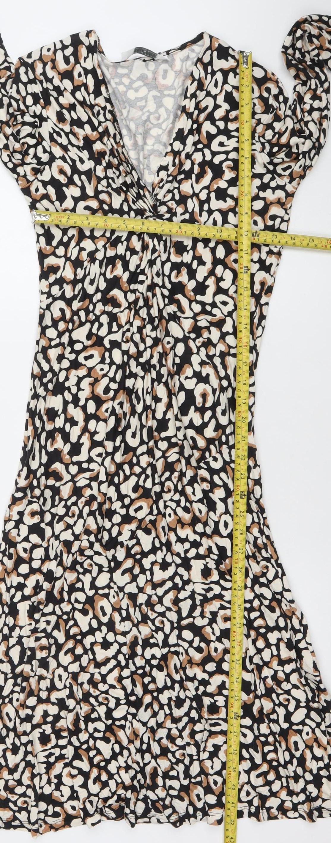 Primark Women's Multicoloured Animal Print Bodycon Midi Dress Size S