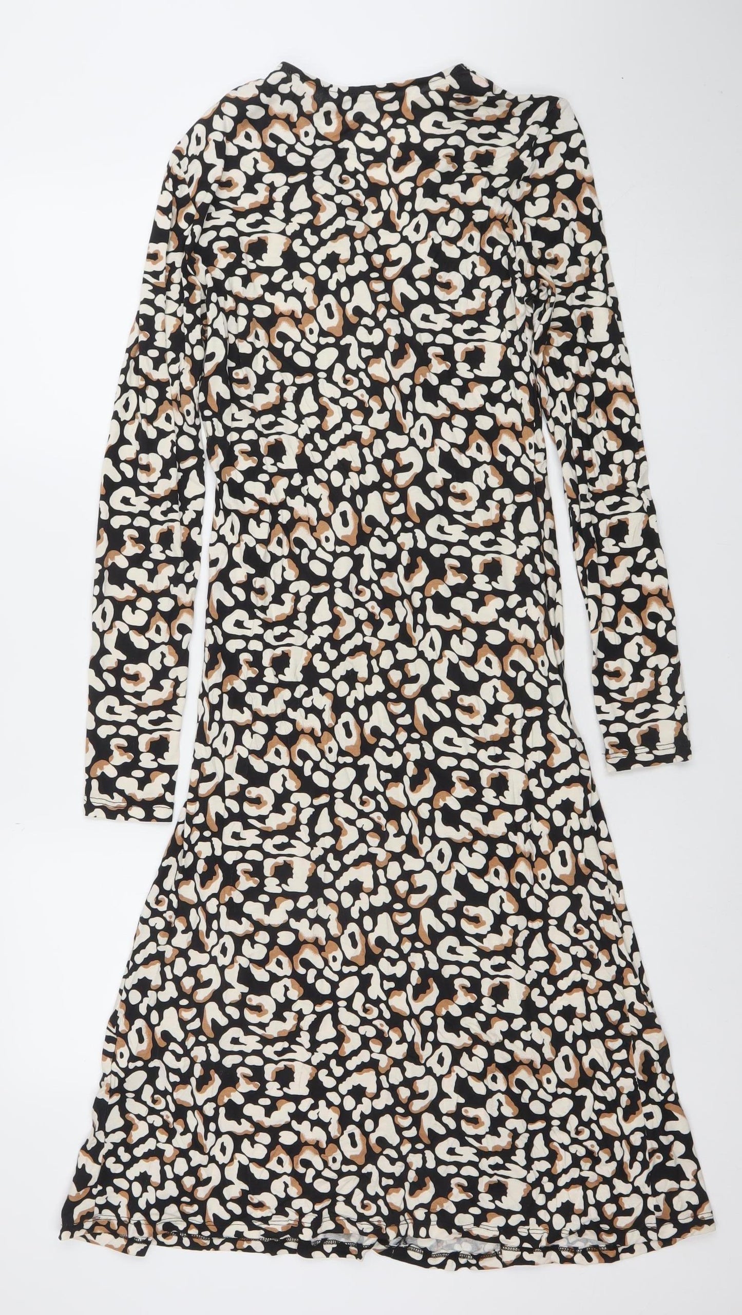 Primark Women's Multicoloured Animal Print Bodycon Midi Dress Size S