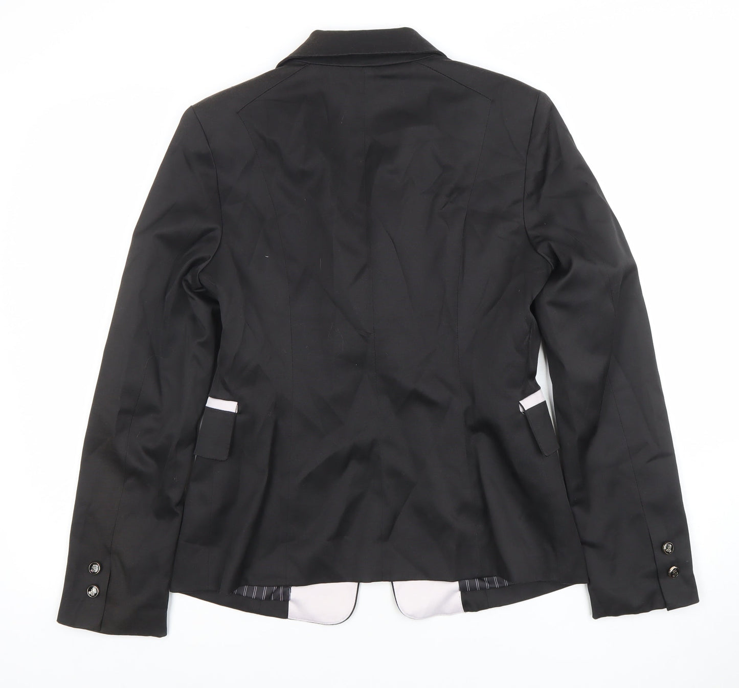 Attentif Womens Black Size 12 Tailored Single-Breasted Blazer