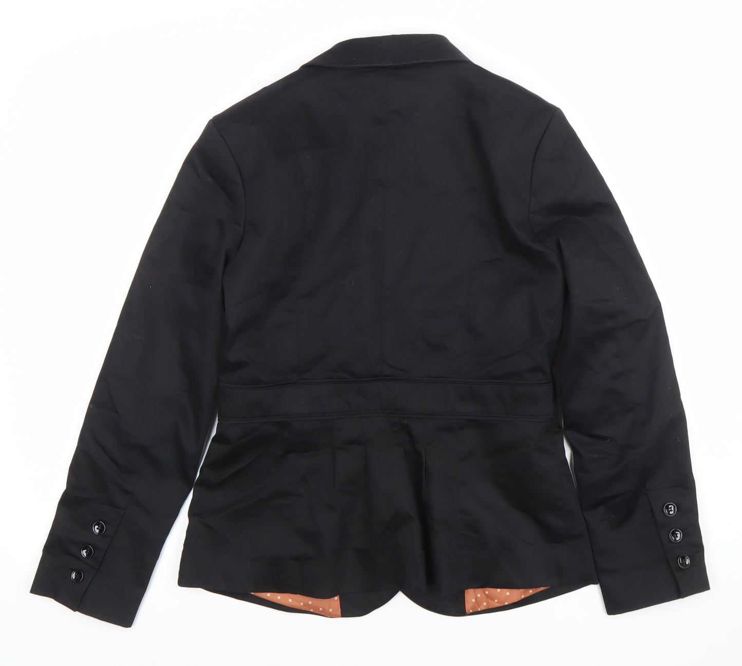 H&M Women's Black Size 10 Cotton Blend Single-Breasted Blazer