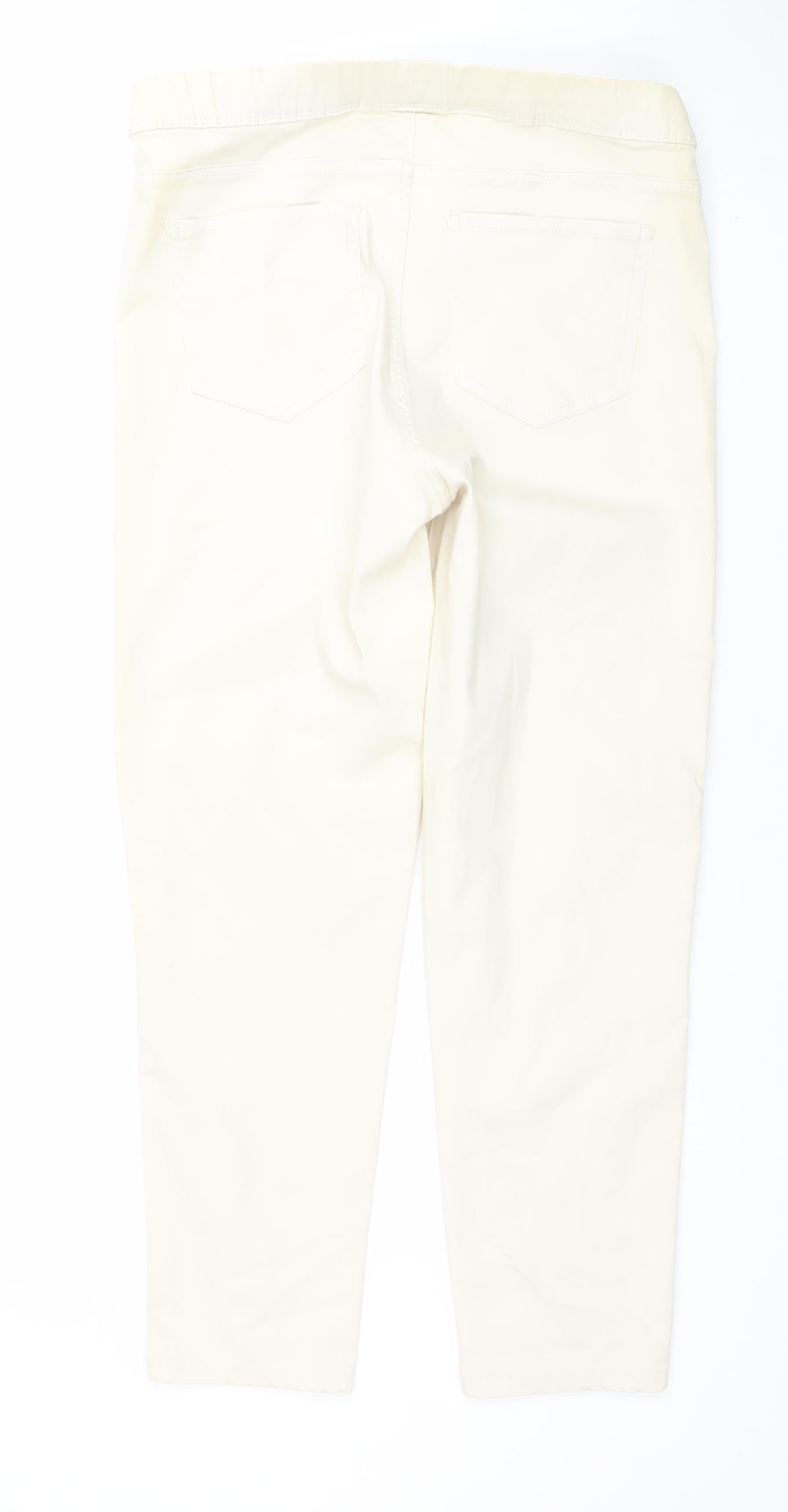 Southern Cotton Womens Ivory Straight Stretch Jeans Size M