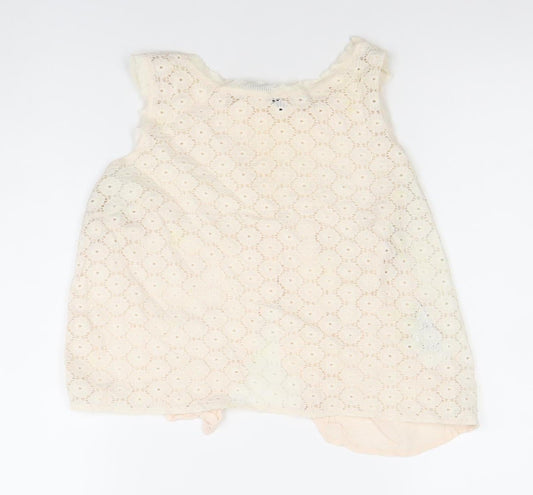 First And I Women's Ivory Lace Sleeveless Camisole Blouse Size L