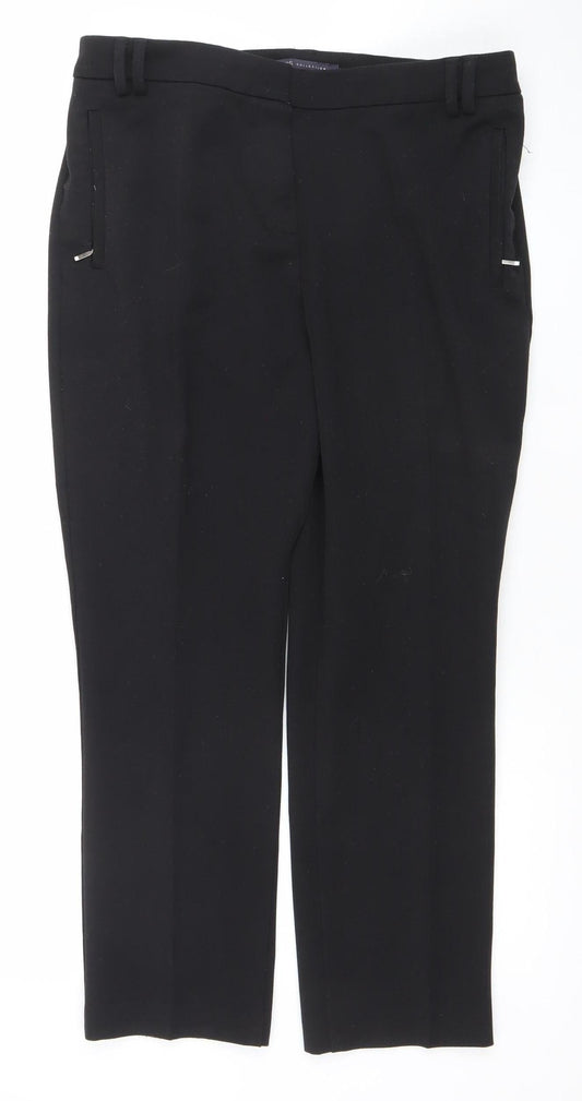 Marks and Spencer Women's Black Size 12 Slim Cropped Work Trousers