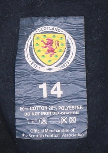Scotland Football Navy Hoodie Womens Size 14 Pullover Cotton Blend