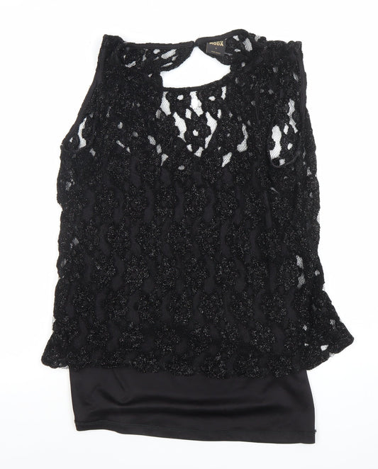 Vero Moda Women's Black Lace Sleeveless Camisole Blouse L
